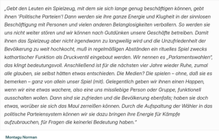Montagu Norman Zitat Die Wahrheit über Politische Parteien und Wahlen.png